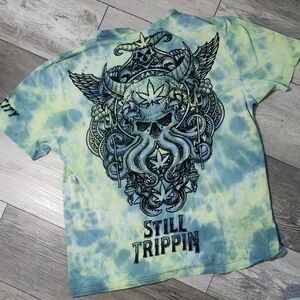 Trip City | Still Trippin Velvet Detailed Psychedelic Graphic Tee